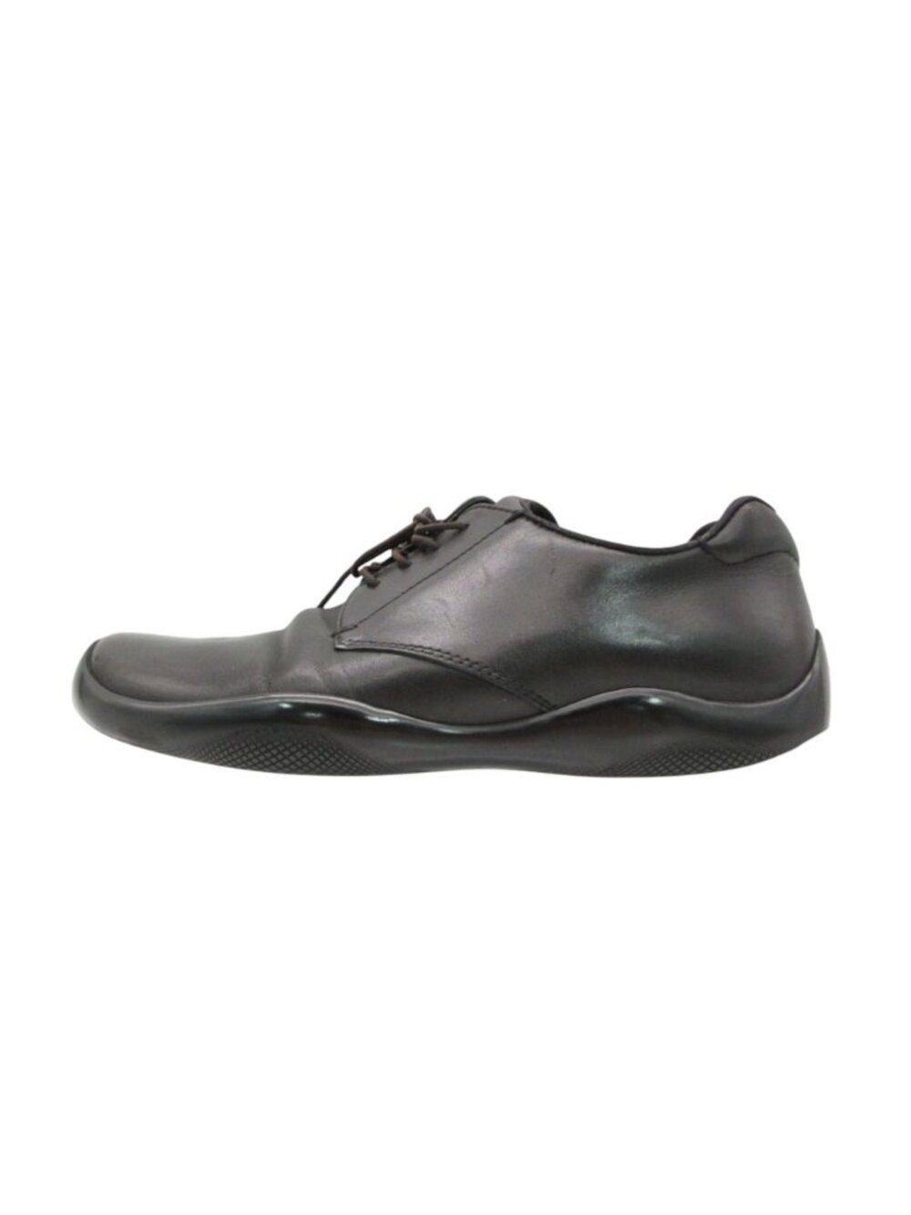 Prada Sneakers Archive Leather Slip-on Shoes Plain Toe Black 5